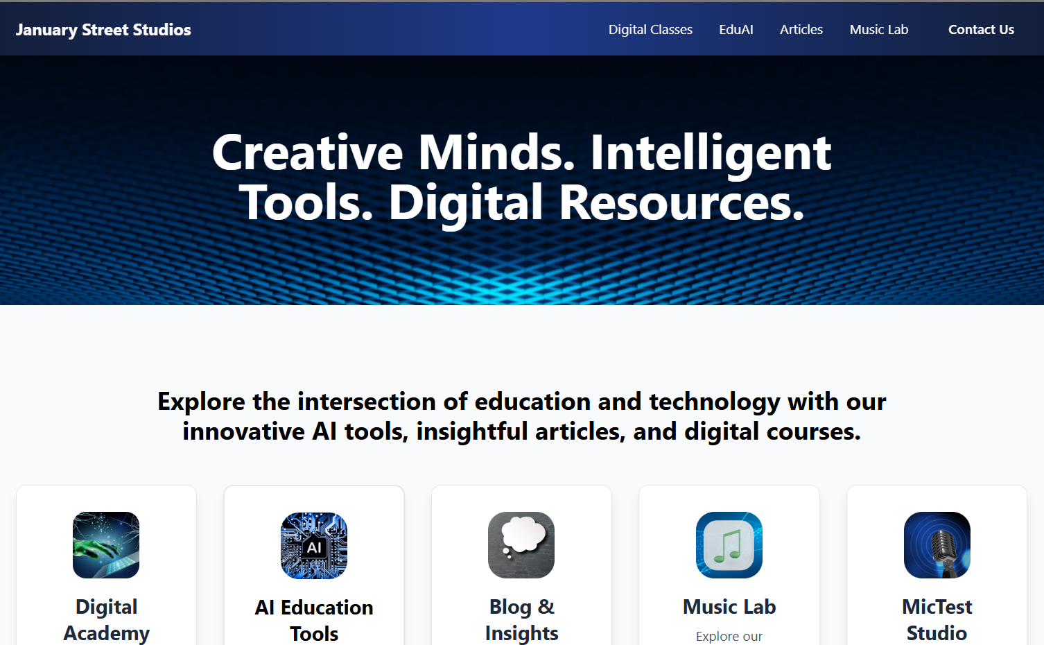 January Street Studios website preview